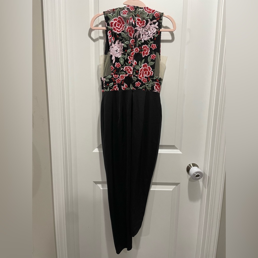 Sau Lee Mila Embroidered Tulip Skirt Dress Asymmetrical Mesh Size 0 US 4 UK - Picture 8 of 8